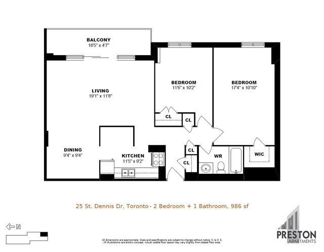 PH14 - 25 St Dennis Dr, Condo with 2 bedrooms, 1 bathrooms and null parking in North York ON | Image 6
