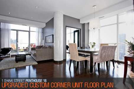 PH18 - 1 Shaw St, Condo with 2 bedrooms, 2 bathrooms and 1 parking in Toronto ON | Image 3
