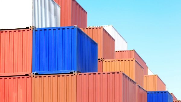 Colorful shipping containers