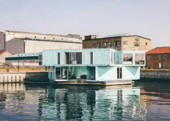 A unique home built using shipping containers.