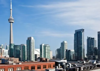 Toronto skyline during the summer months