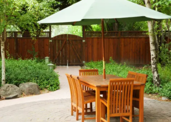 A backyard patio