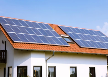 A house with solar panels