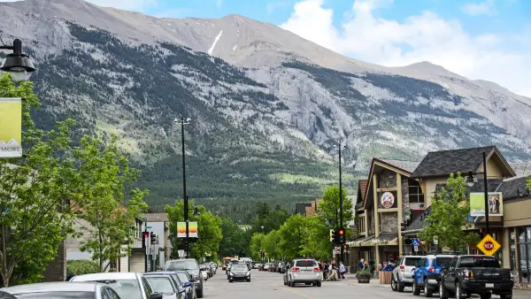 Street view of Canmore, Alberta.