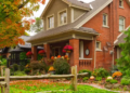 A home decorated with fall decor.