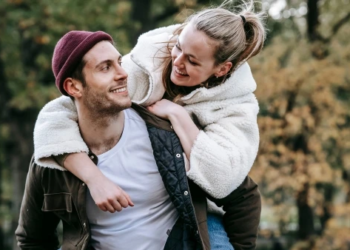 couple hanging out outside