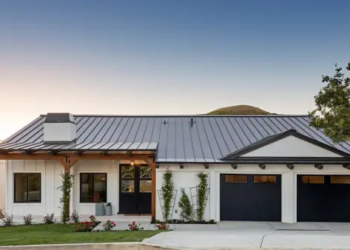 A modern barn house.