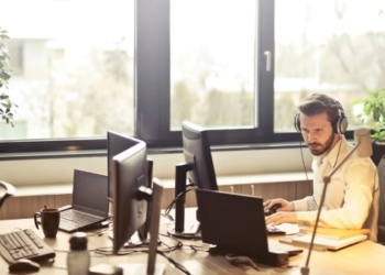 person working on computer